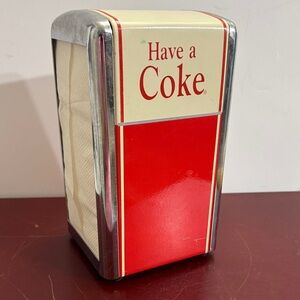 Vintage 1992 Have A Coke Coca-Cola Metal Napkin Holder Paper Napkin Dispenser